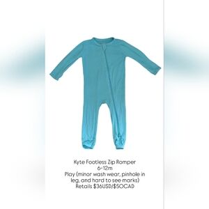 Kyte BABY Aqua Footless Baby Zip Romper | 6-12m